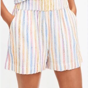 NWT Lou & Grey Pastel Multi-Stripe Terry Pull-On Shorts
